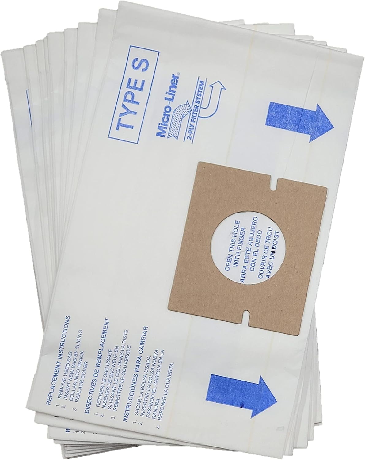 MHAWBL-10 Replacement Type S Bags Compatible with Hoover Spectrum, Futura, WindTunnel, PowerMax Canister Vacuum Cleaners- Compare to 4010100S, 43655097, 4010064S, 4010344S, 43655093