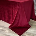 thumbnail image 4 of Your Chair Covers - 90 x 132 Inch Rectangular Velvet Tablecloth Burgundy, 4 of 5