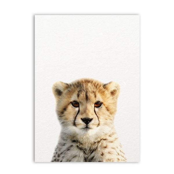 León cebra elefante jirafa bebé animales Póster Artístico impreso, imagen de animales de Safari pintura en lienzo decoración de pared para habitación de niños y guardería Adepaton 1247-7