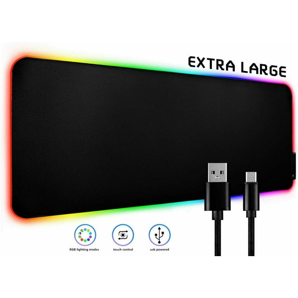 RGB Gaming Mouse Pad , LED Mice Pad, NonSlip, Computer Desk Mat, Water