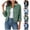 Green, variant on WAGUTH Vintage Denim Cropped Jacket for Women Lapel Button Down Long Sleeve Classic Jean Jacket Casual Street Daily Outerwear
