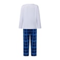 thumbnail image 4 of AIGUR Family Matching Christmas Pajamas Set Letter Tree Print Holiday Pajamas Plaid Sleepwear Dad Mom Kids PJs, 4 of 10
