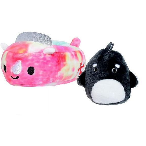Squishville by Squishmallows Official Kellytoy Plush Squishy Soft Mini Kai The Orca in Boat