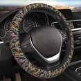 thumbnail image 4 of Cauagu Watercolor Romantic Paisley Print Car Steering Wheel Cover - Universal Car Accessory for Diverse Cars for Steering Wheel with a Diameter of 14.5"-15", 4 of 7