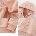 thumbnail image 5 of Kiijoy Little Girls Cotton Floral Hoodie Soft Casual Hooded Zip Up Jacket Outerwear Coat, 5 of 7