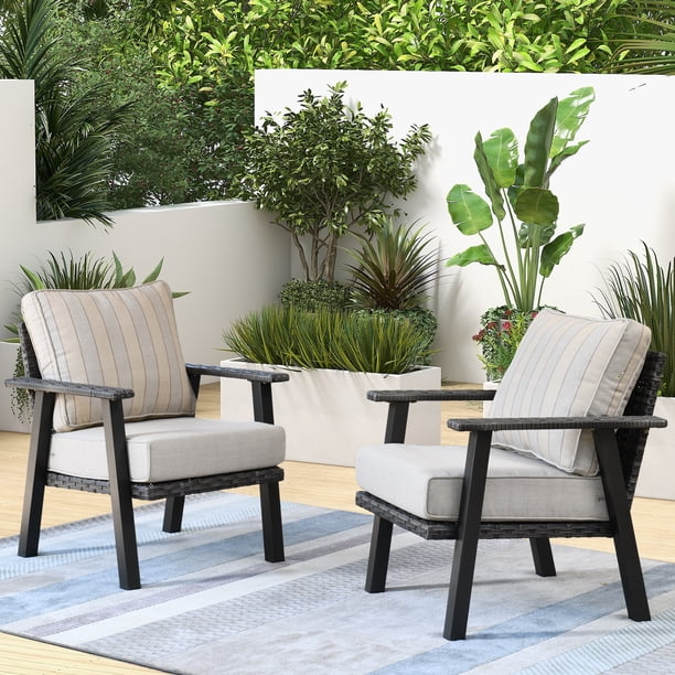 Ovios 2 Piece Outdoor Patio Furniture AllWeather Patio Conversation