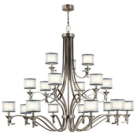 Eighteen Light 3-Tier Chandelier With Transitional Inspirations 53 Inches Tall By 62 Inches Wide-Antique Pewter Finish Kichler Lighting 42396Ap