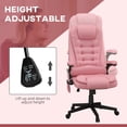 thumbnail image 5 of HOMCOM High-Back Massage Office Chair, Heated Reclining Computer Chair with Remote, Pink, 5 of 6
