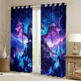 thumbnail image 2 of Manfei Kids Magical Dragon Curtains Pack of 2 (42x84 Each), Psychedelic Blue Galaxy Curtains Blackout, Cartoon Western Animal Bedroom Curtains, Window Curtains Decor, 2 of 6
