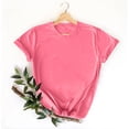 thumbnail image 3 of Baberdicy T-Shirts à Manches Courtes Décontractés Unis Amples à Col Ras du Cou pour Femmes Rose G, 3 of 7