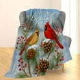 thumbnail image 2 of Christmas Cardinals Blanket, Soft Lightweight Flannel Red and Brown Cardinals Throw Blanket for Couch, Bed, Travel & Home Decor, 2 of 6