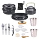 thumbnail image 1 of Utensilios de cocina para exteriores, ollas y sartenes para camping, juego de utensilios de cocina, tetera, bol antiadherente, taza negro, 1 of 8