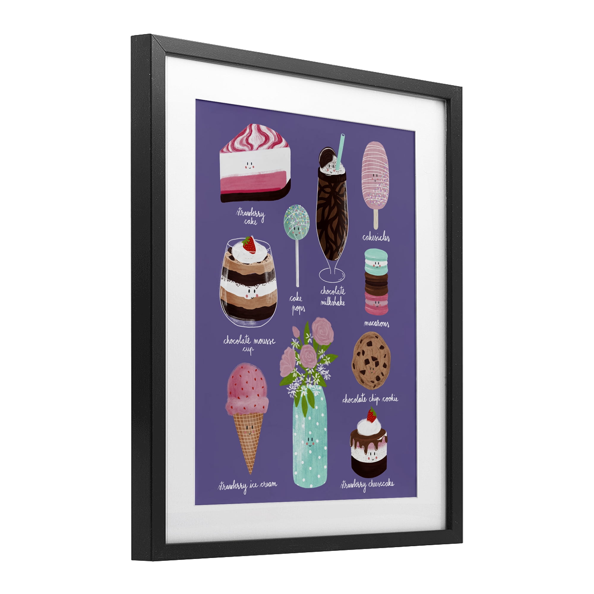 Stupell Industries Decadent Desserts & Flowers Black Framed Print Under Glass, design by Metka Hiti