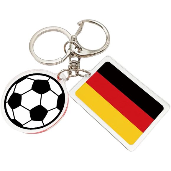 Yanonmyfd 2026 World Cup Soccer Keychain - 2026 World Cup Flag Keychain, Soccer Fan Gift & Souvenir (2PCS),Germany