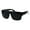 Shiny Black, variant on Men's Kush Sunglasses Dark Black Lens Square Flat Top Frame Shiny Finish
