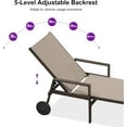 thumbnail image 3 of PURPLE LEAF Patio Outdoor Chaise Lounge Chair Set of 3, Aluminum Pool Lounge with Armrests，Adjustable Backrest and Wheels for Deck, Outside, Lawn, Garden，Sand Beige, 3 of 8