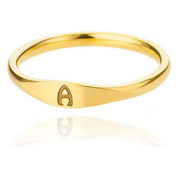 Fiudx Anillo con Inicial, Joyería Personalizable de 26 Letras, Banda Apilable de Acero Inoxidable, Personalizable con Nombres, Regalo Significativo para Seres Queridos, Perfecto para Cualquier Ocasió