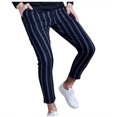 thumbnail image 2 of Pants for Men,Clearance Men's Personalized Striped Pants Pocket Tied Small Leg Pants Suit Pants Pencil Pants Leggings Casual Pants Sweatpants for Men, 2 of 4