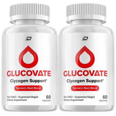 (2 Pack) Glucovate Blood Support Capsules, Glucovate Advanced Supplement, All Natural Formula to Maintain Healthy Levels, Maximum Strength Daily Formula, Glucovate Capsules Reviews (120 Capsules)