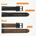 thumbnail image 3 of Uxcell Genuine Leather Watch Bands 22mm Width Soft Quick Release Watch Bands with Silicone Waterproof Lining, Black Brown, 3 of 7