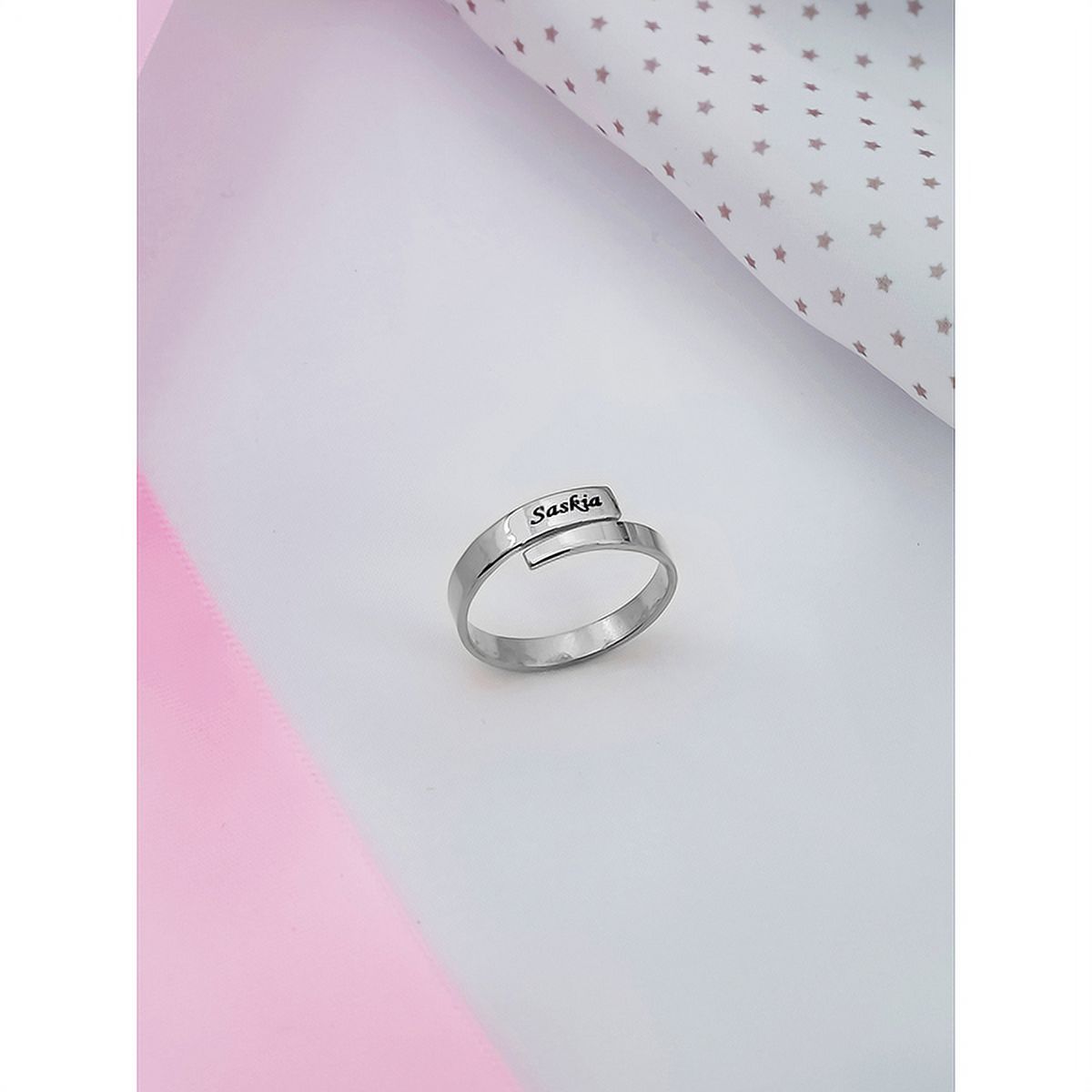 Personalized Sterling Silver or 14K Gold Plated Sterling Silver Adjustable Ring