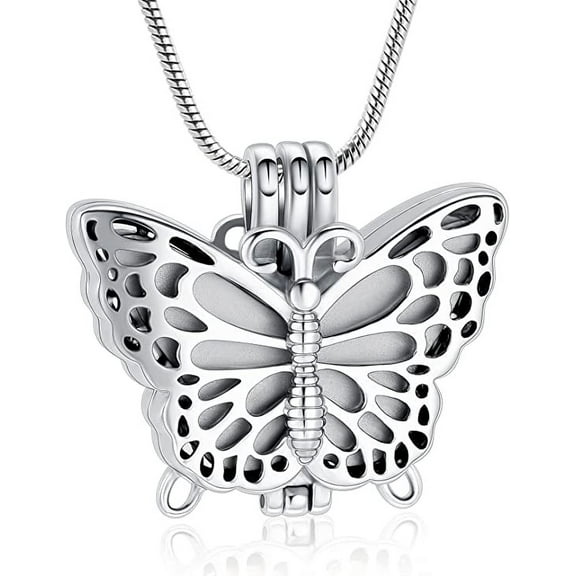 Hollow Butterfly Urn Necklace for Ashes for Women Men Urn for Human Ashes Cremation Keepsake Memory Jewelry Cremation Jewelry for Pet