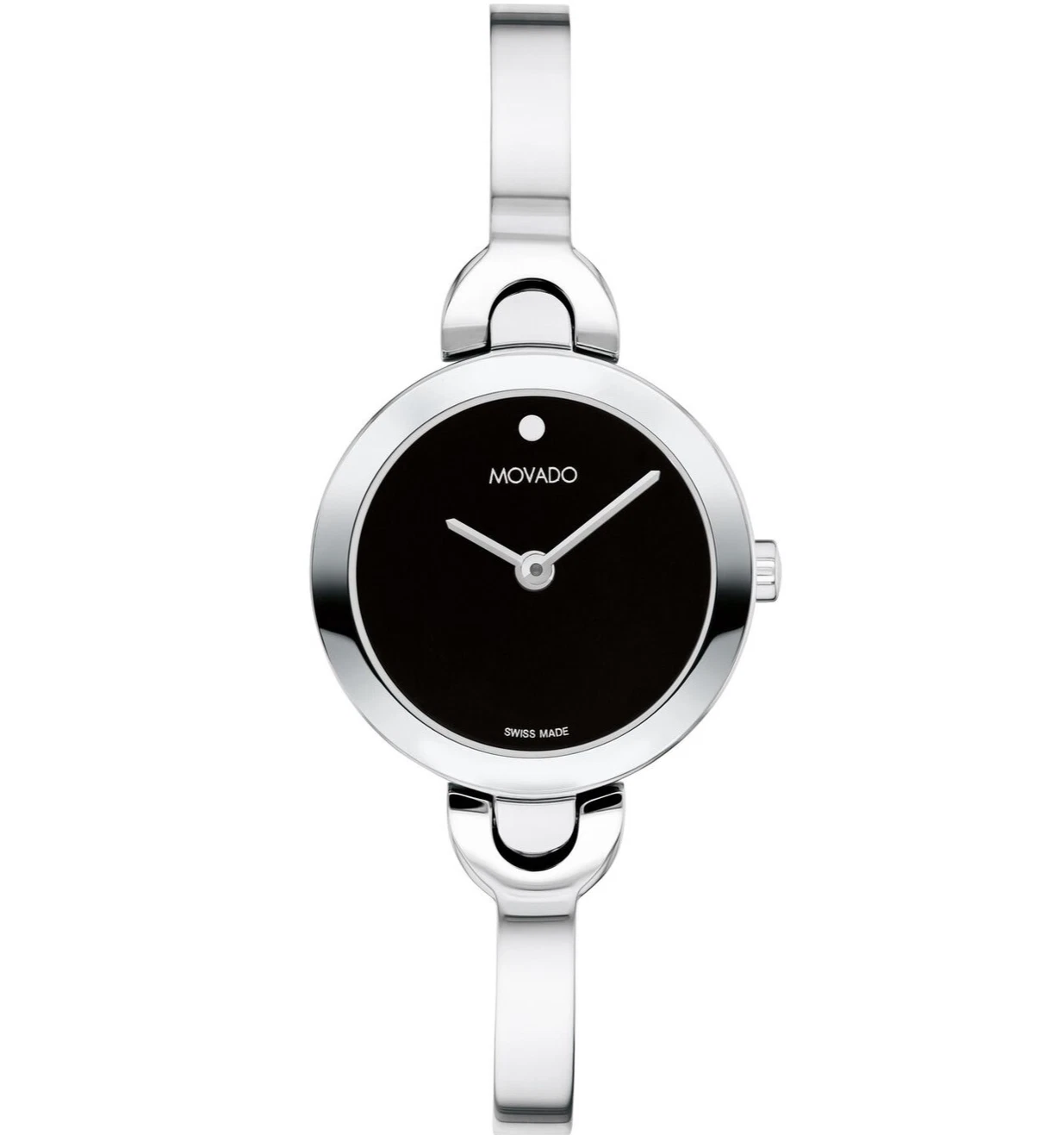 Movado Ela Bangle 0607727 Blue Dial Silver Stainless Steel 