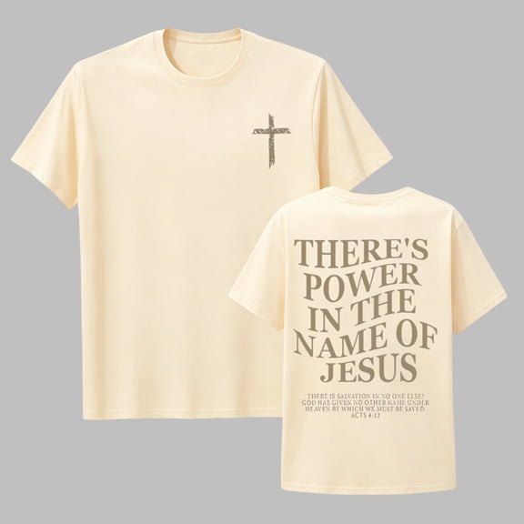 Boys T-shirts There's Power in The Name of Jesus Shirt Kids Inspirational Graphic Tees Boys Short Sleeve Tee Tops