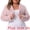 Pink, variant on DARING DIVA Women's Plus Size Open Front Faux Fur Bolero Crop Jackets 3X Grey