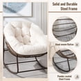 thumbnail image 4 of HONEY HOME Outdoor Papasan Rocking Chair, Oversized Indoor Rocking Chair with Cushion, Rattan Wicker Egg Chairs with Steel Frame, Porch Rocker Chairs Furniture for Garden Lawn Bedroom Living Room, 4 of 7