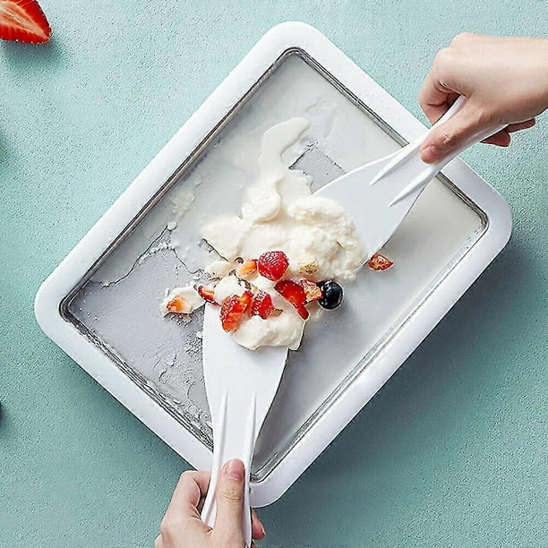 Máquina para hacer helado instantáneo enrollado, yogur helado y sorbete con 2 espátulas s202412242854