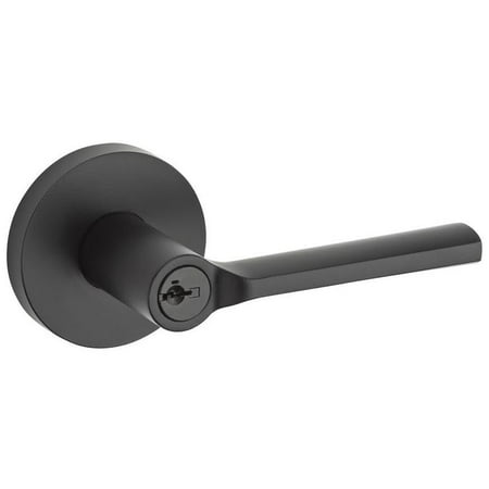 C-spout Series Single Lever Handle Kwikset 156LSLRDT-S Lisbon Keyed Entry Single Cylinder Door Lever Set with Round Rosette and SmartKey Technology from the Signature Series ()