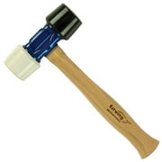 Estwing Rubber Mallet - 24 oz Double-Face Hammer with Soft/Hard Tips & Hickory Wood Handle - DFH24