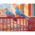 thumbnail image 1 of Graceful Doves on a Balcony - DIY Diamond Painting, 1 of 6