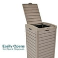 thumbnail image 6 of Sunnydaze 39-Gallon Patio Trash Can with Lid - Outdoor Garbage Can with Built-In Drip Tray - Weather-Resistant Resin - Light Gray, 6 of 18