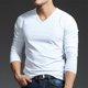 thumbnail image 1 of Mens Long Sleeves Muscle V Neck Slim Blouse Activewear Tops Tee Undershirt, 1 of 8