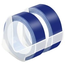 NineLeaf 2 Pack Compatible for Dymo 521206 3D Plastic Embossing Label 1/2'' x 9.8' White on Blue Label Tape