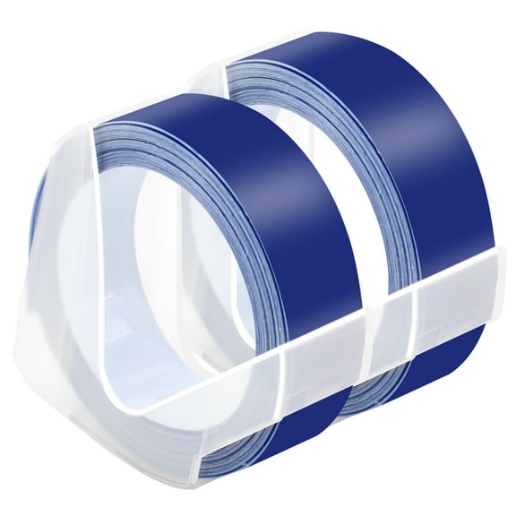 NineLeaf 2 Pack Compatible for Dymo 521206 3D Plastic Embossing Label 1/2'' x 9.8' White on Blue Label Tape