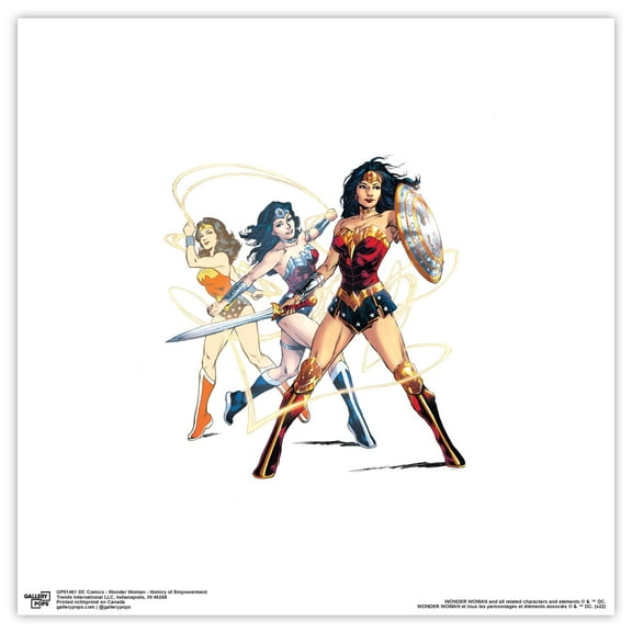 Gallery Pops DC Comics Wonder Woman - History of Empowerment Wall Art, Unframed Version, 12" x 12"