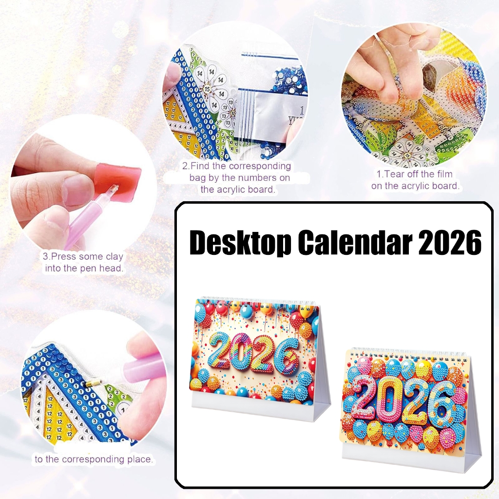Glittering 2026 Calendar Friendly Craft Modern Home Office Decoration Organizer
