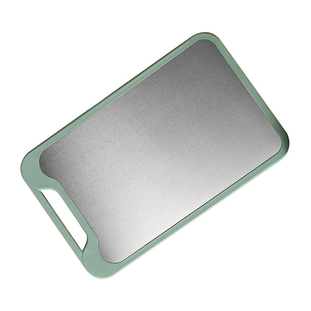 Tabla de Cortar de Acero inoxidable, Tabla de Cortar de Doble Cara antideslizante con Asa, Tabla de Cortar de Cocina para frutas, Verduras, Carne