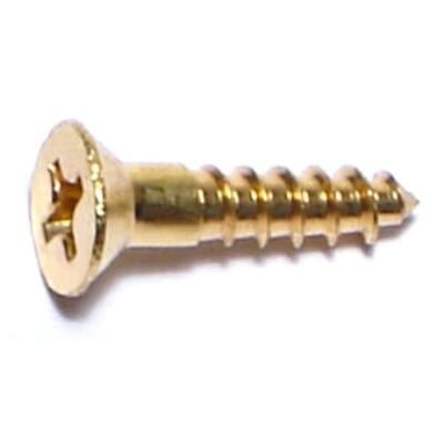 

#6 x 5/8 Brass Phillips Flat Head Wood Screws