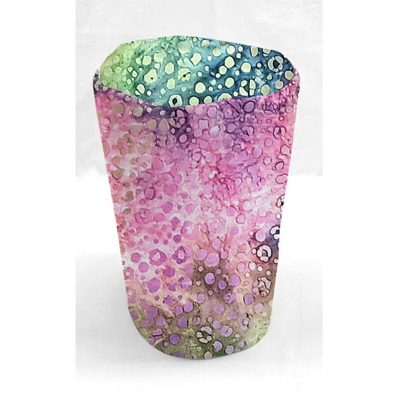 Batik Tie Dye Can Opener Cover by Penny's Needful Things (Pink Blue Green Spots)