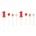 thumbnail image 2 of Conjunto De 8 Piezas 1ra Globo Cake Topper Cupcake Picks Baby Shower Decoración rojo Yuyangstore Decoración del primer de la torta del globo, 2 of 7