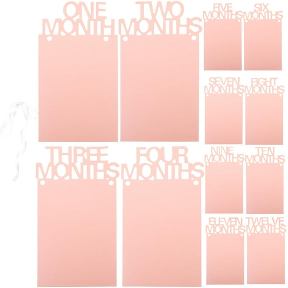 WHAMVOX Pink Baby Photo Banner for 1st Birthday Decoration Made of Paper Great for Party Moments 12 Months