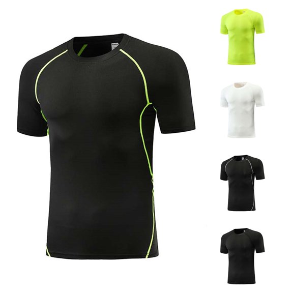 Zhanqunnn Boys Compression Shirt Athletic Performance Top Wicking Breathable Youth, Size 11-13 Years