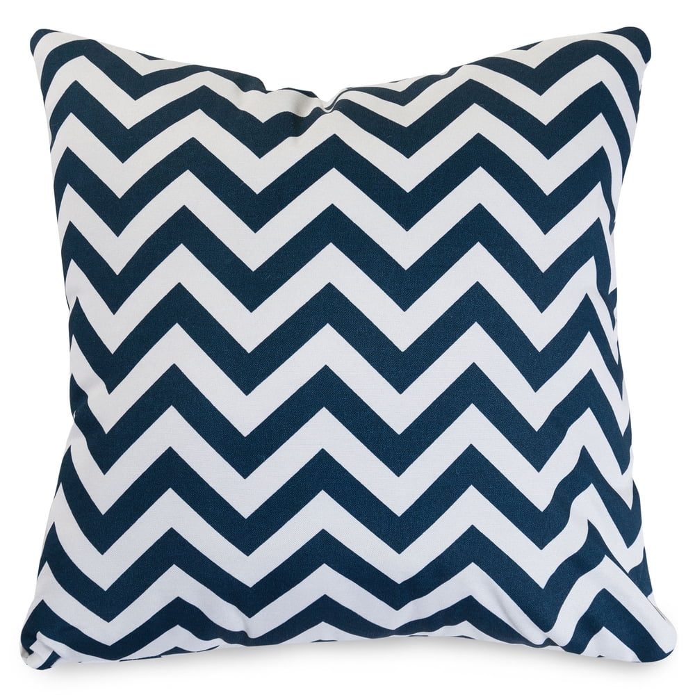 Majestic Home Goods Indoor Outdoor Navy Chevron Extra Large Decorative Throw Pillow 24 in L x 10