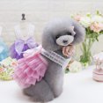 thumbnail image 2 of Sweet Puppy Dog Multicayer Dress Pet Dog Lace Bowknot Tutu Dress Ropa acogedora y encantadora para perro gato (Pink-XS), 2 of 5
