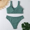 thumbnail image 6 of Sngxgn Bikini Set for Women Two Piece Bathing Suits High Waisted Square Neck Cutout Adjustable Straps(Green,S), 6 of 7