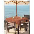 thumbnail image 2 of Square Outdoor Tablecloth with Umbrella Hole and Zipper 54x54 Inch, Vintage Burnt Orange Waterproof Patio Table Cloth, Modern Art Farmhouse Solid Color Washable Picnic Table Cover for Camping Dining, 2 of 7